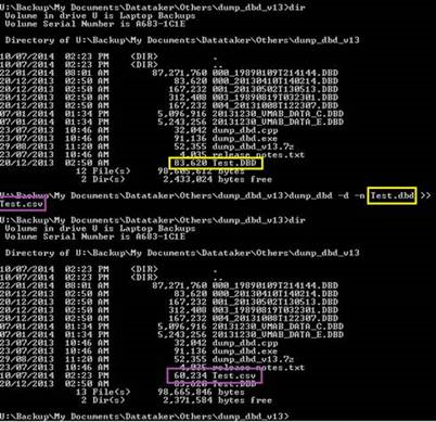 Converting DBD to CSV from command line | DATATAKER FORUM